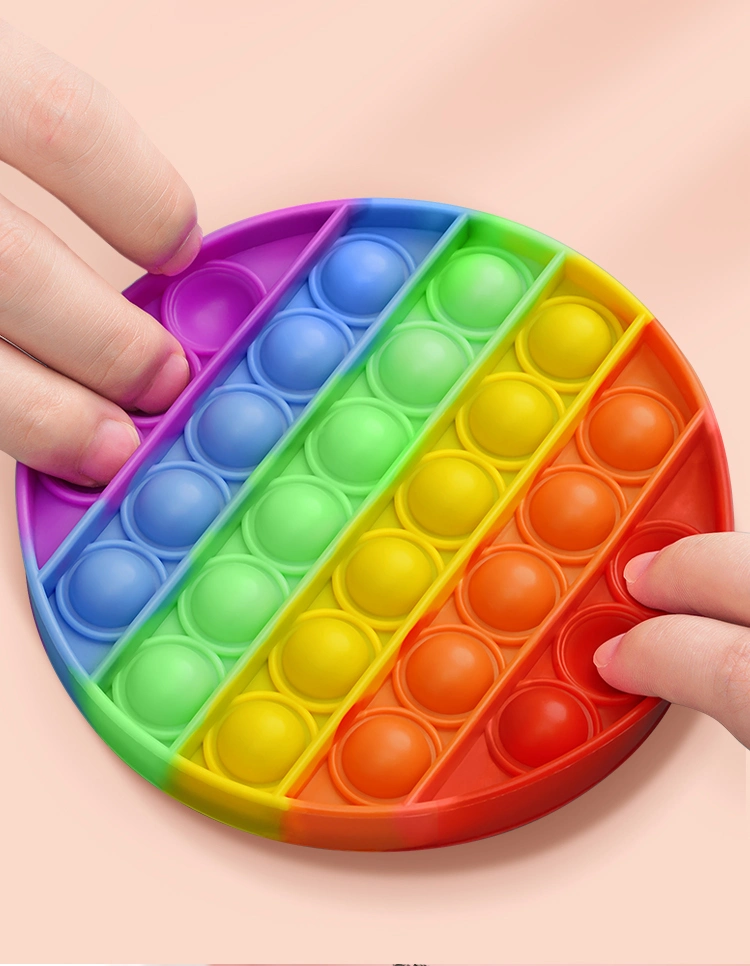 Push Pops System Bubble Rainbow Color Anti-Stress Stress Relief Squishy Simple Dimple Fidget Toy Kids Toys