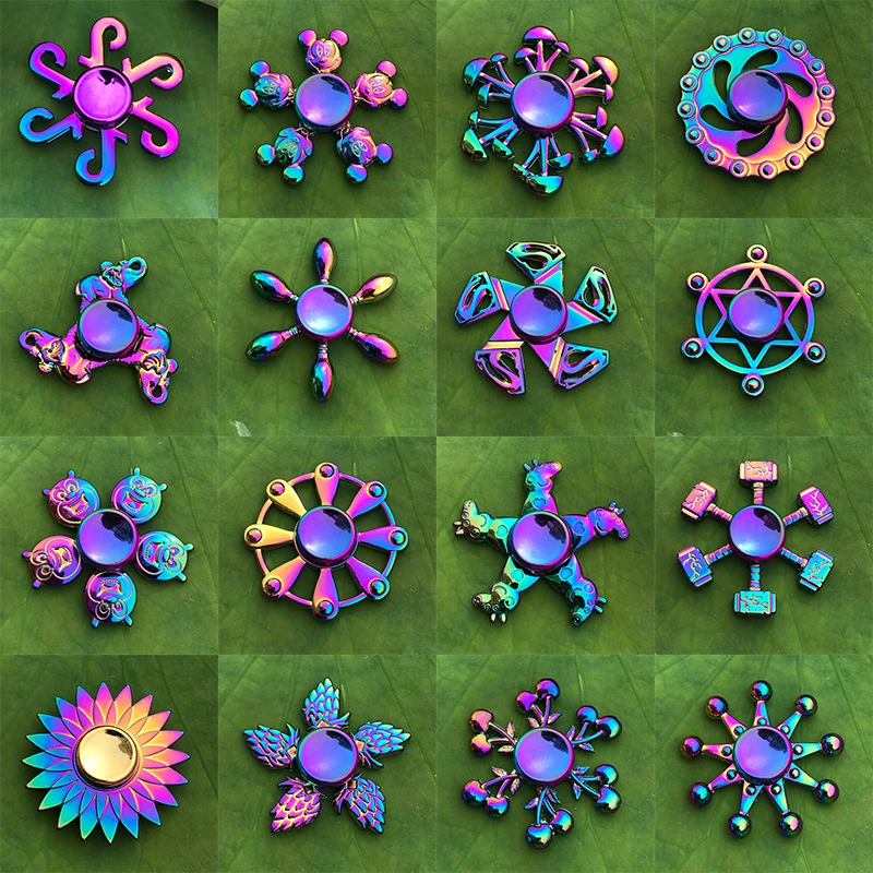 Creative Adult Children Colorful Anti-Stress Fidget Spinner Metal Wind Spinners