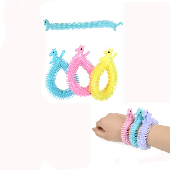 Stretchy TPR Kids Unicorn Fidget Bracelet Pull String Flexible Monkey Noodle Anti Stress Toy